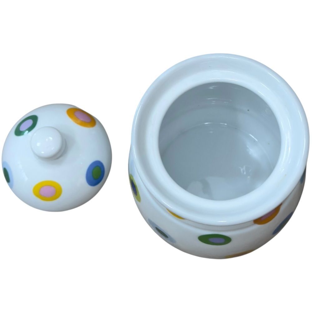 Daisy Dog Studio New York Colorful Polka Dot Jar with Lid. - Picture 3 of 9